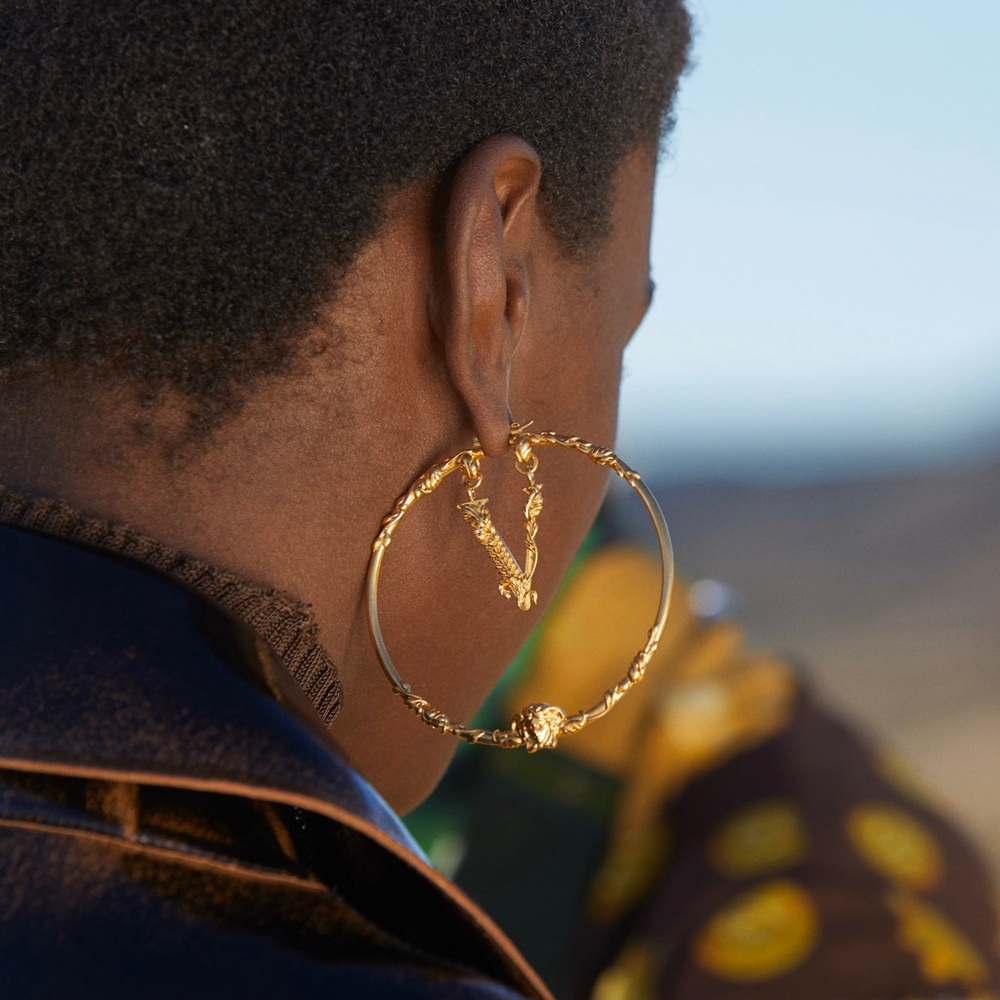Versace Virtus Hoop Earrings